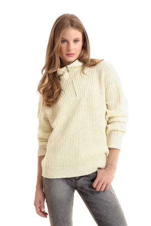 anytime gebreide schipperstrui beige