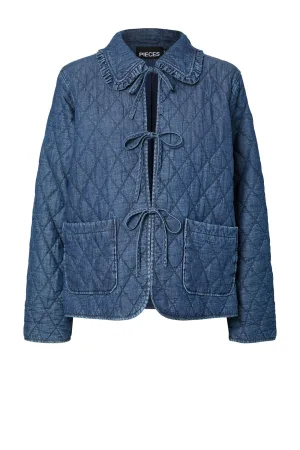 PIECES denim spijkerjas blauw