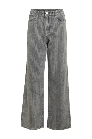 VILA high waist wide leg jeans grey denim