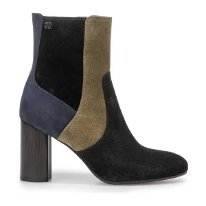 Floris van Bommel Kaci 01.02 suède enkellaarzen zwart/kaki/grijs