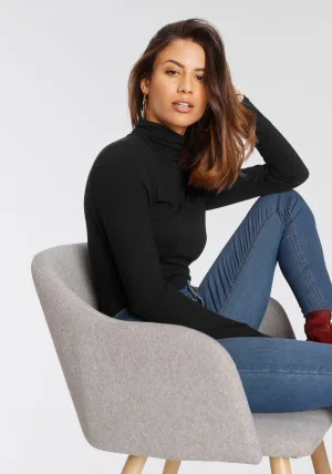 Tamaris Colshirt Lange mouwen, basic-stijl, rolkragen, elastisch materiaal