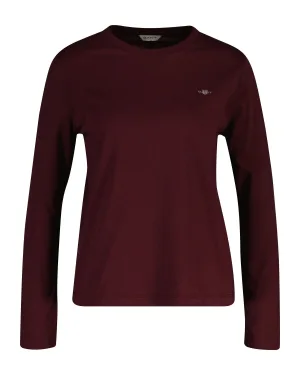 Gant Shirt met lange mouwen REG SHIELD LS T-SHIRT klein logoborduursel op borsthoogte