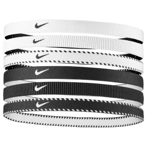 Nike Flexibele Klassieke Haarband (Set van 6) (Zwart/Wit)