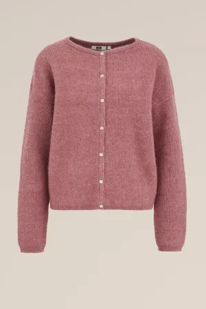 WE Fashion – Dames gebreid vest van wolmix – Regular fit – Lichtrood –