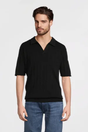 anytime polo met ingebreid patroon zwart