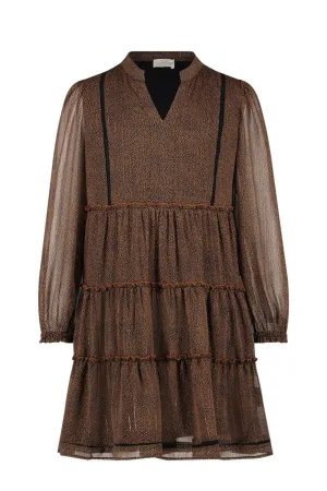 AI&KO korte jurk bruin