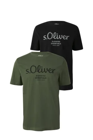 s.Oliver regular T-shirt zwart