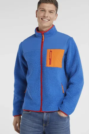 anytime teddy fleece vest blauw