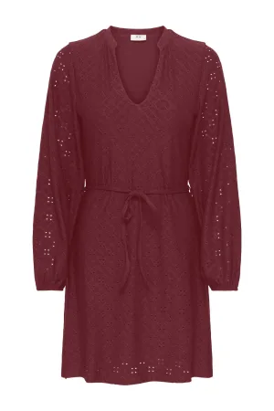 JDY midi jurk donkerrood