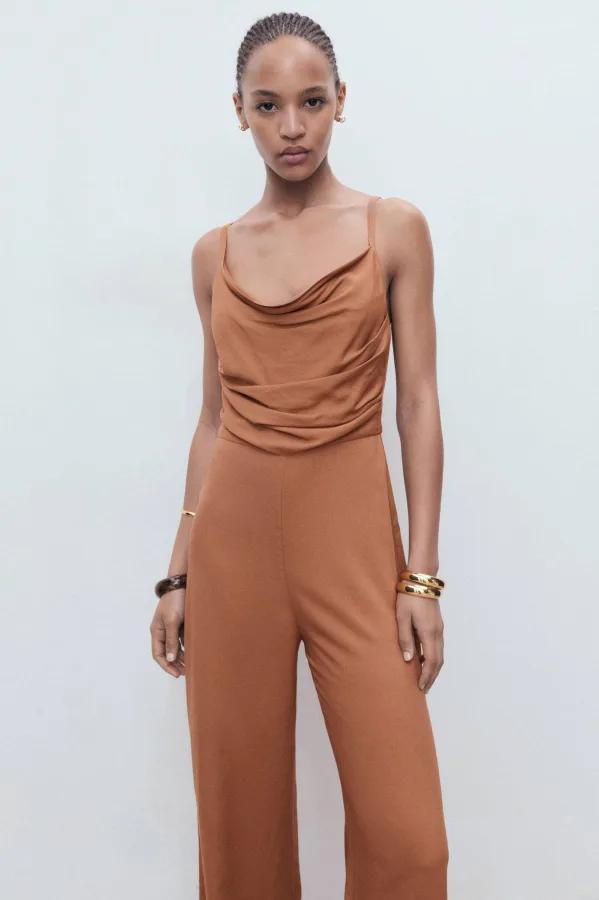Mango bruin jumpsuit
