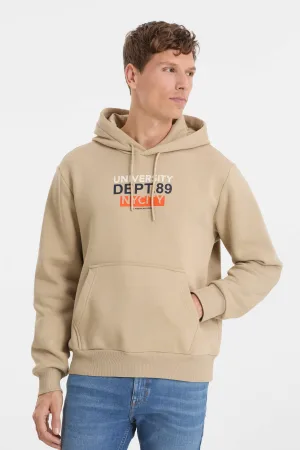 anytime Hoodie met printopdruk beige