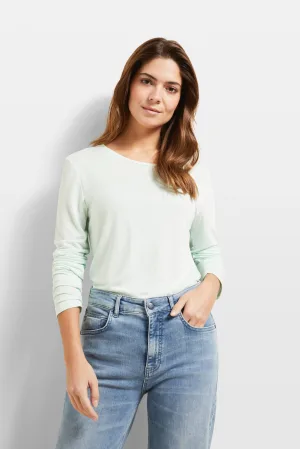 Bugatti Damen Shirt met lange mouwen en ronde hals