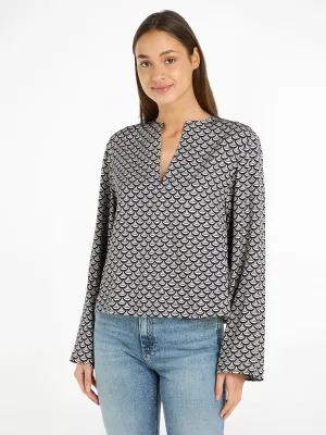 Tommy Hilfiger Top SEAL AOP V-NECK BLOUSE