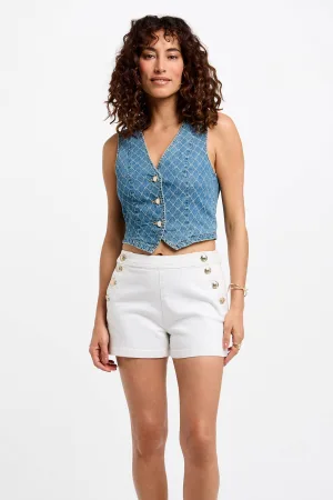 Morgan denim gilet medium blue denim