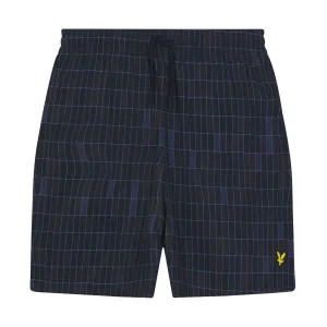 Men’s Lyle And Scott Pool Print Swim Shorts in Navy