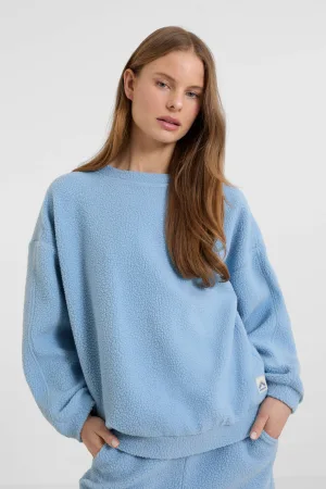 anytime teddy fleece trui lichtblauw