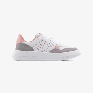 Women’s Armani Exchange Trainers in White pink