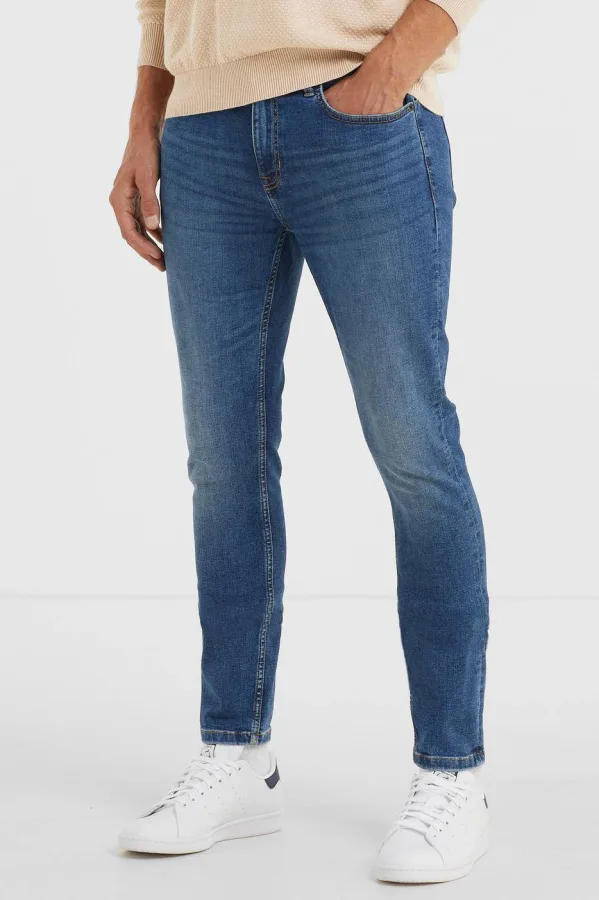 anytime skinny jeans gewassen blauw