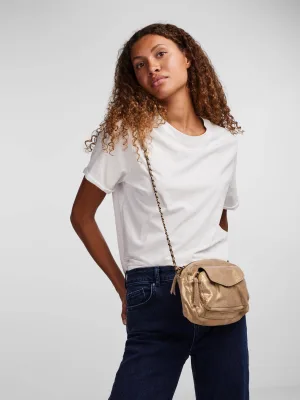 PIECES leren crossbody tas PCNAINA goud