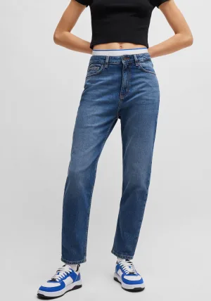 HUGO Blue Mom jeans Noe Straight fit jeans met hoge taille