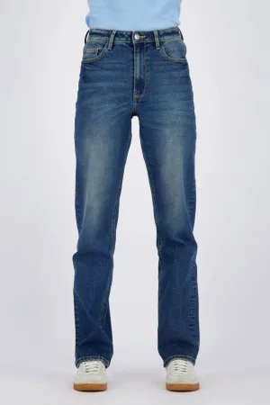 Raizzed high waist straight leg jeans medium blue denim