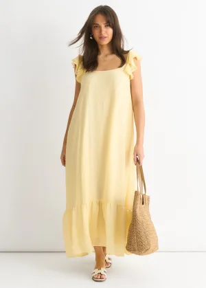 Citroen Maxi jurk met korte mouwen in viscose