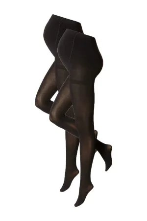 anytime zwangerschapspanty 80 denier – set van 2 zwart