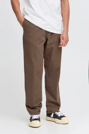 Solid relaxed casual broek bruin