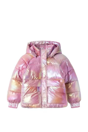 NAME IT KIDS metallic gewatteerde winterjas NKFMALAN roze metallic