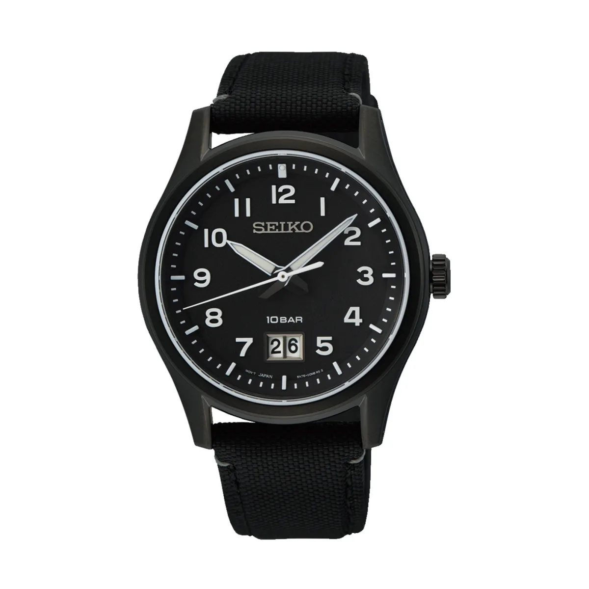 Seiko heren horloge Zwart met band aanbiedingen vergelijken