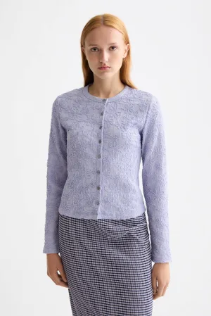 Scotch & Soda vest lila fijn gebreid