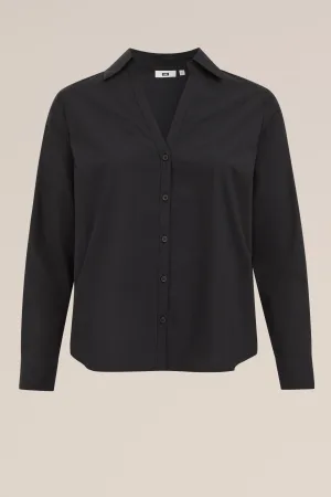 WE Fashion – Dames blouse – Regular fit – Zwart – Katoen –