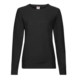 Fruit of the Loom Dames/Dames Lichtgewicht Lady Fit Raglan Sweatshirt (Zwart)