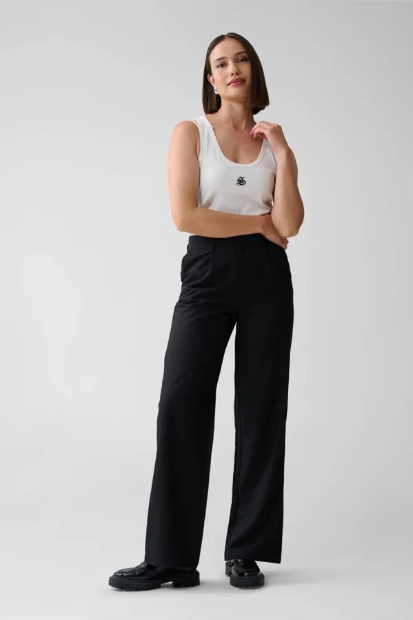 Shoeby straight fit pantalon zwart