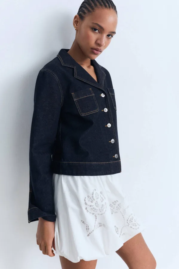 Mango denim spijkerjas dark blue denim