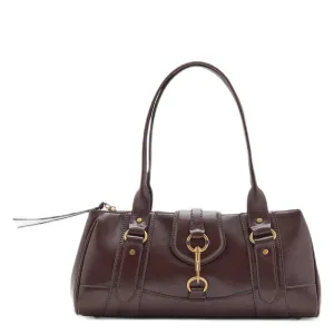 Mango schoudertas donkerbruin