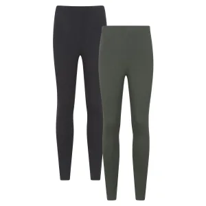 Mountain Warehouse Dames/Dames Legging Katoenmix (Set van 2) (Zwart, Groen)