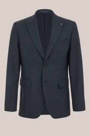 WE Fashion – Heren slim fit blazer met print – Slim Fit – Donkerblauw –