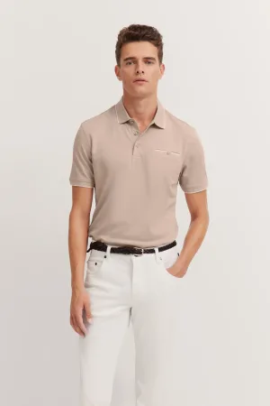 Bugatti Herren Polo met discrete contraststrepen