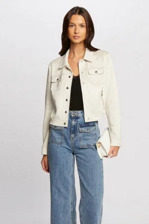 Morgan imitatiesuede jasje ecru