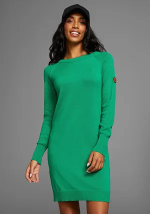 KangaROOS Gebreide jurk met brei-contrast op de mouw