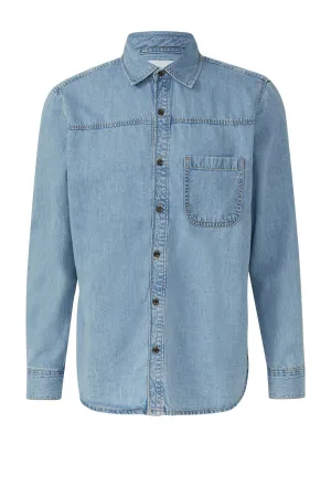 s.Oliver denim casual overhemd lichtblauw