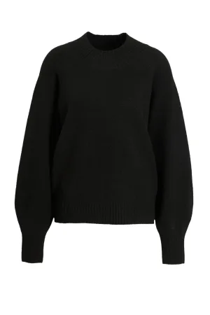 anytime trui met pofmouwen zwart