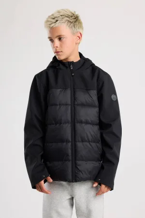 America Today gewatteerde jas zwart