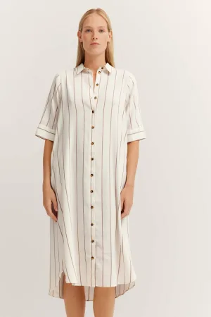 Bugatti Damen Overhemdjurk in linnenmix