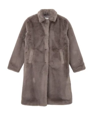 s.Oliver imitatiebonten faux fur jas grijs