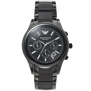 Emporio Armani AR1452 Heren Chronograaf Horloge Ceramica Zwart
