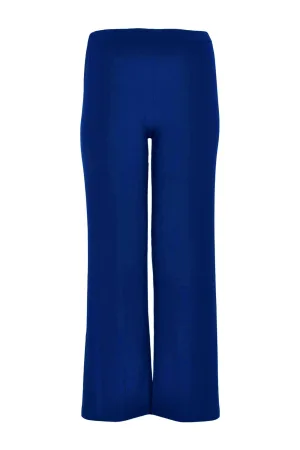 YOEK wide leg regular waist casual broek blauw