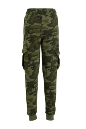 anytime cargo joggingbroek camo print khaki