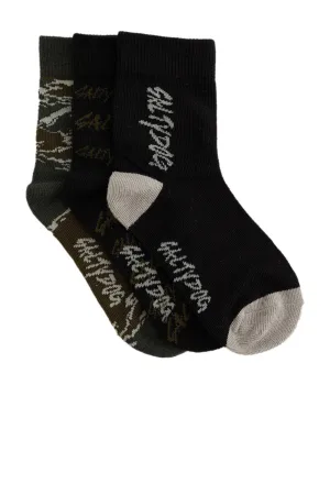 WE Fashion sokken – set van 3 zwart/grijs